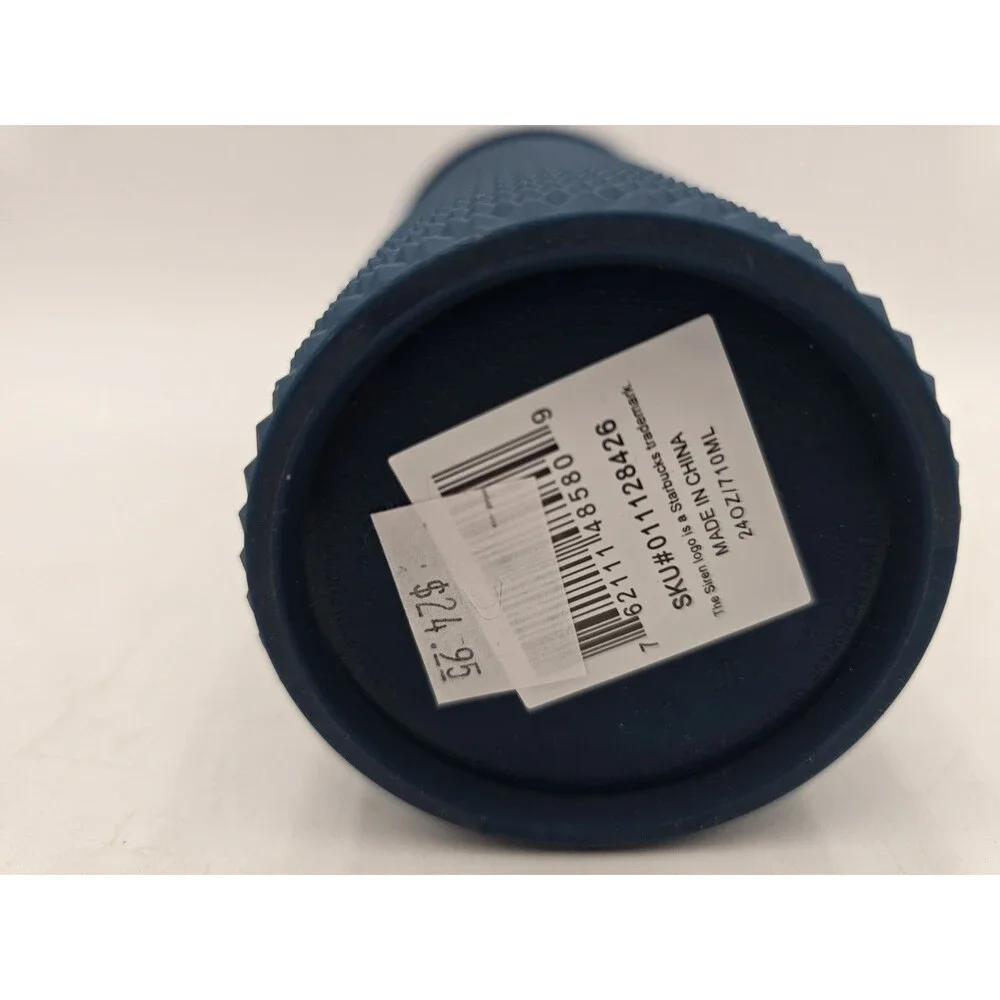 Starbucks Mexico 2022 Matte Diamond Blue Tumbler 24oz Venti Cold Cup With Straw‎